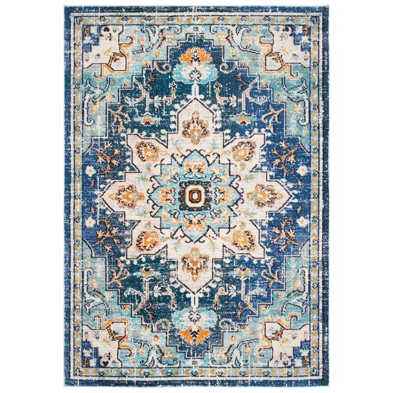 Gutierez Oriental Cream/Light Blue Area Rug | Wayfair North America