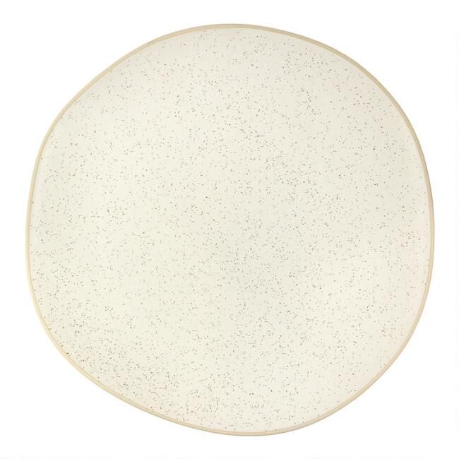 Ivory Ceramic Speckled Charger | World Market