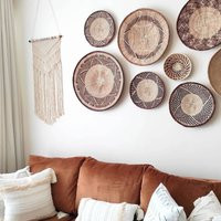 Set Of 8 Wall Basket, Boho Decor, African Baskets, Hanging, Basket Binga Hangings | Etsy (US)