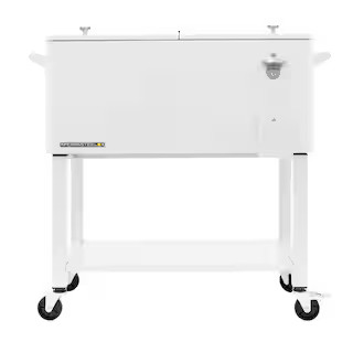 PERMASTEEL 80 qt. White Outdoor Patio Cooler with Removable Basin PS-223-WT - The Home Depot | The Home Depot