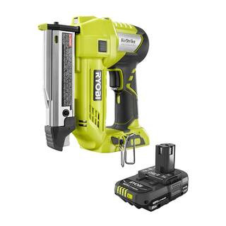 ONE+ 18V Cordless AirStrike 23-Gauge 1-3/8 in. Headless Pin Nailer with Lithium-Ion 2.0 Ah Compac... | The Home Depot