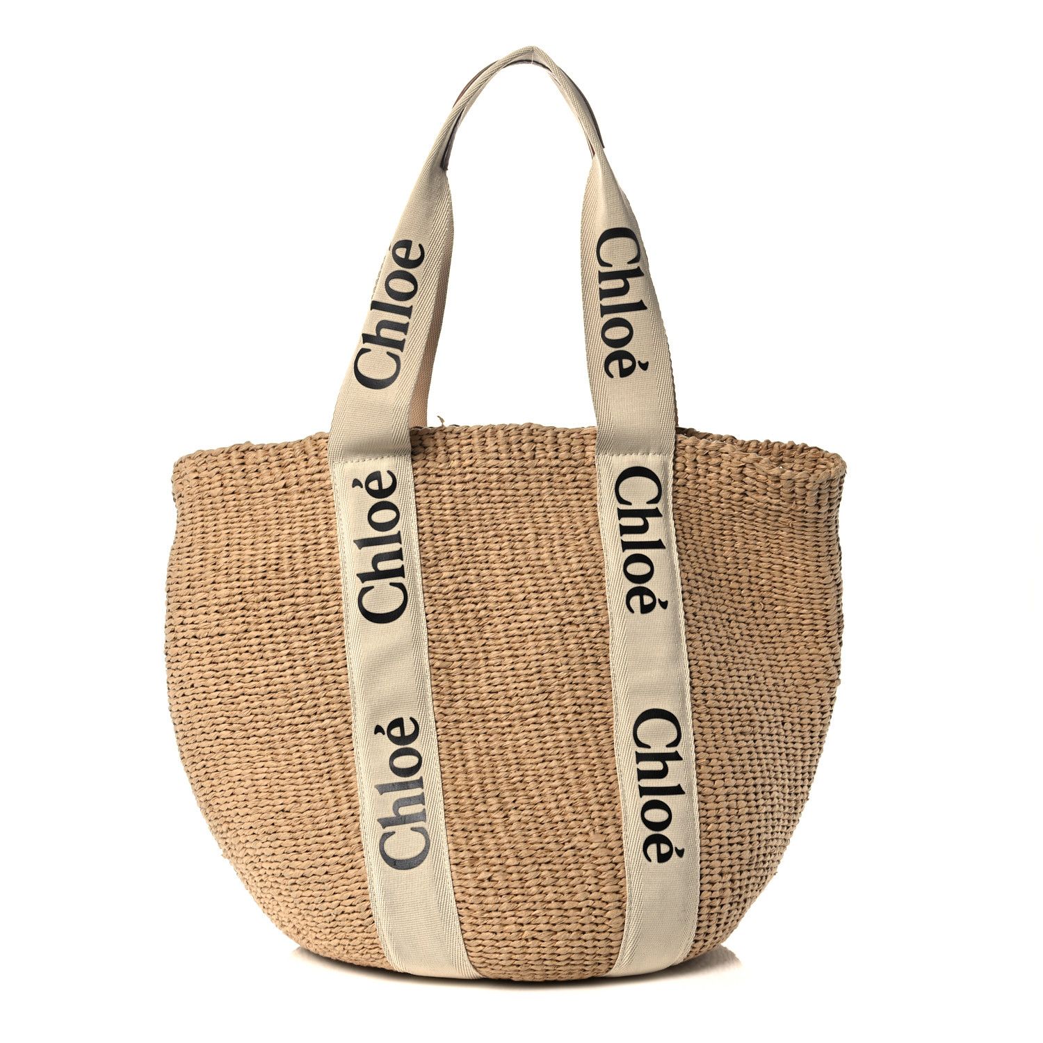 CHLOE Raffia Woody Tote White | FASHIONPHILE | Fashionphile