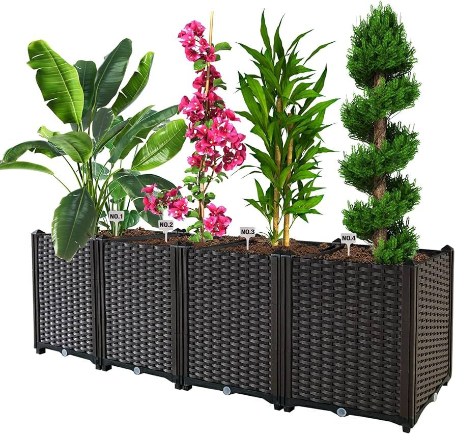 Planter Box Large Planters for Outdoor Plants Raised Garden Bed Elevated Garden Boxes Outdoor Rai... | Amazon (US)