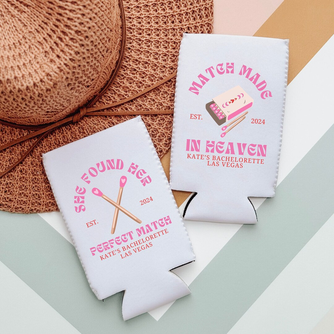 Perfect Match Bachelorette, Match Made in Heaven Bach, Personalized Can Cooler, Vegas Hen Trip, P... | Etsy (US)