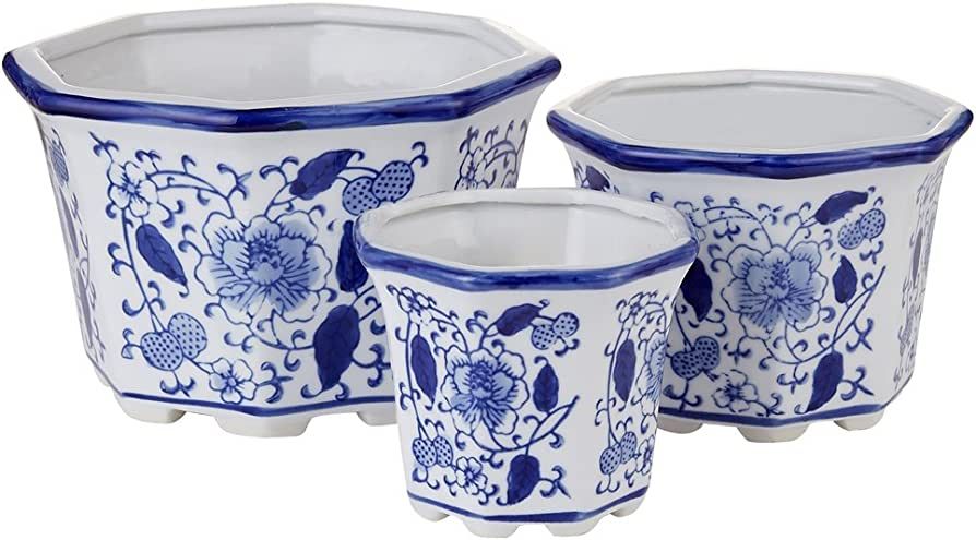 Amazon.com: HakkaGirl Ceramic Flower Pots, White Ceramic Planter Plant Pots Indoor Decorative for... | Amazon (US)