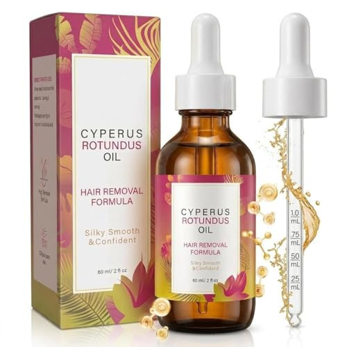 Cyperus Rotundus Oil, Natural Cyperus Rotundus Oil for Hair Removal, Reduce & Slow Hair Regrowth, Soothe Irritated Skin After Shaving & Waxing, Moisturizing Body Oil for All Skin Types,2.02 Fl Oz | Amazon (US)
