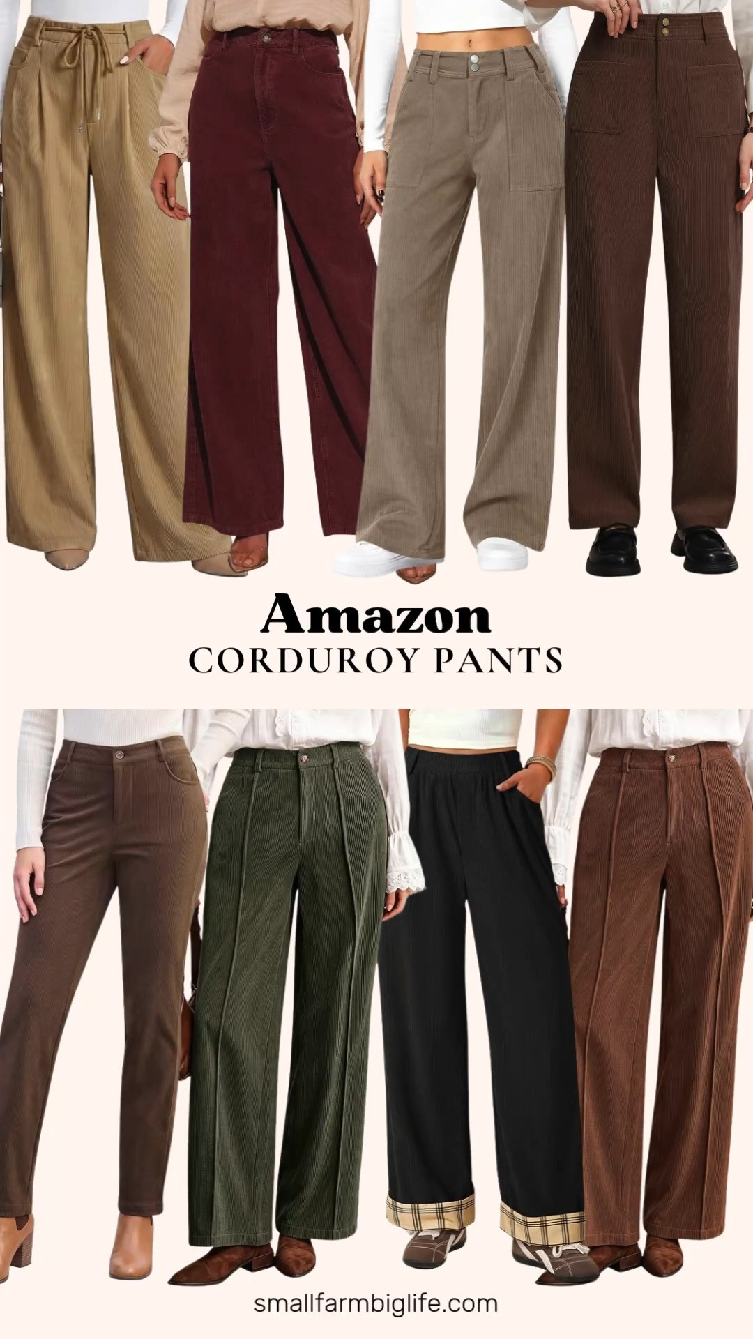 Corduroy pants are having a major fall moment and I rounded up seven wide leg and straight leg options that work for teacher outfits, business casual workwear, and everyday fall outfits women actually want to wear.

Start with the dark khaki wide leg pair: loose relaxed fit, soft ribbed texture, a slight flare, and a double button and zipper closure with pockets. Great for casual fall and winter styling.

For business casual work outfits, the coffee brown and olive green high waisted trousers are wide leg, dressy casual, and loose fitting with pockets, perfect for teacher outfits or the office.

The cocoa brown pair is elastic high waisted and straight leg with a slim, stretchy fit and a 30 inch inseam, great for dressy casual work pants with a more tailored look.

If you want elastic waist comfort, the burgundy wide leg pair has tummy control, a palazzo silhouette, and four pockets for a relaxed loose fit that still reads polished for office wear.

The khaki drawstring pair leans into that same comfy stretch with a business casual palazzo shape, while the brown ankle length pencil trousers are cropped, high elastic waisted, and double button fly, ideal for teacher and business office work outfits.

Rounding it out, the black pair with plaid cuff trim brings a vintage corduroy detail with deep pockets and an elastic high waist for casual daily fall and winter wear.

#corduroypants #fallfashion #workoutfits #teacheroutfits #businesscasual 

 #LTKootd #LTKOver40 #LTKWorkwear