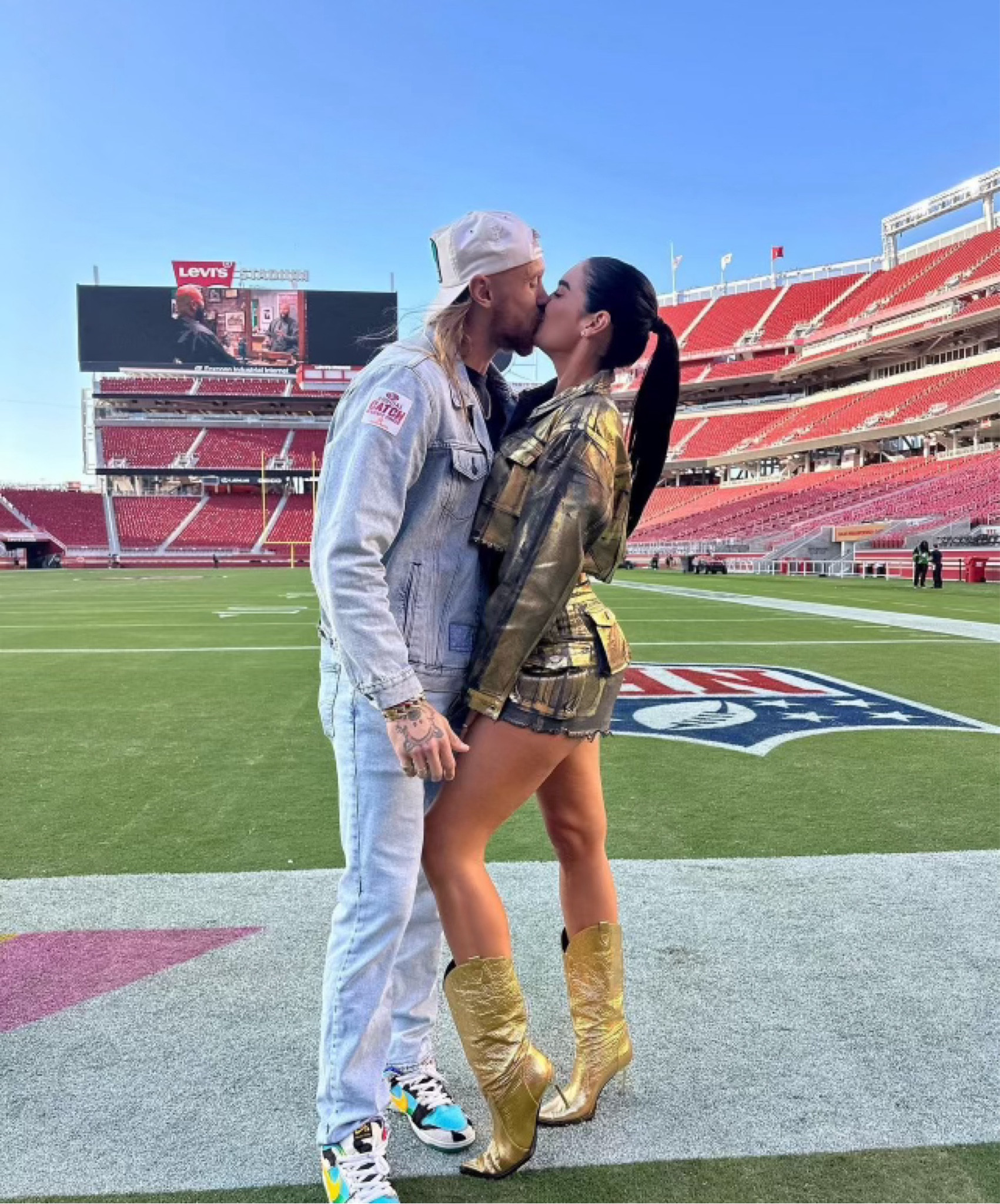 Gold football outfit 