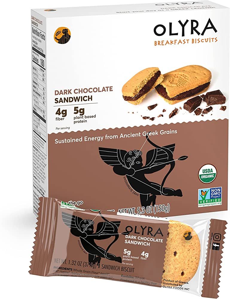 Olyra Organic Breakfast Biscuits Dark Chocolate | Healthy Snacks, Low Sugar, High Fiber, Plant Ba... | Amazon (US)