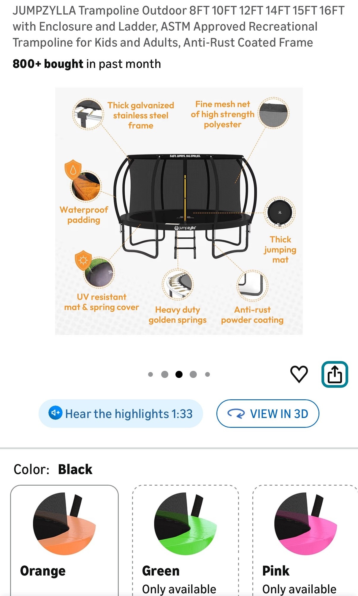 Hands down my kids (& my) favorite Christmas gift. This trampoline was easy to install and has been safe for both my 4 year old and toddler. They jump together, spend time outside, and give mama a break 😅 I would much rather have this in my backyard than a bounce house for safety and longevity reasons. I got the 12 ft and it is plenty big for my 2 kids plus a grown up or 2. We’ve already had 5 littles jumping around in it with plenty of room. 

Kid gift, toddler gift, safe, padded poles, jump jump, bouncehouse, trampolines

#LTKHome #LTKmomlife #LTKKids