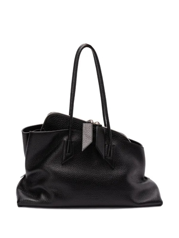 The Attico La Passeggiata M Leather Tote Bag | Black | FARFETCH | Farfetch Global