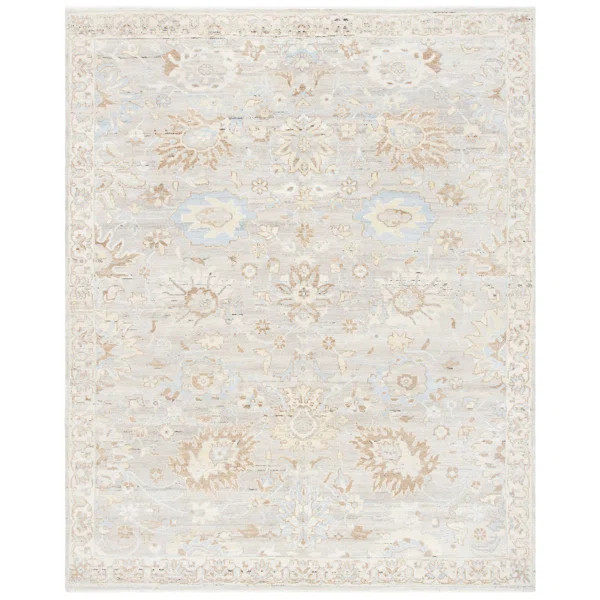Rectangle Oushak Oriental Hand-Knotted Area Rug in Beige | Perigold
