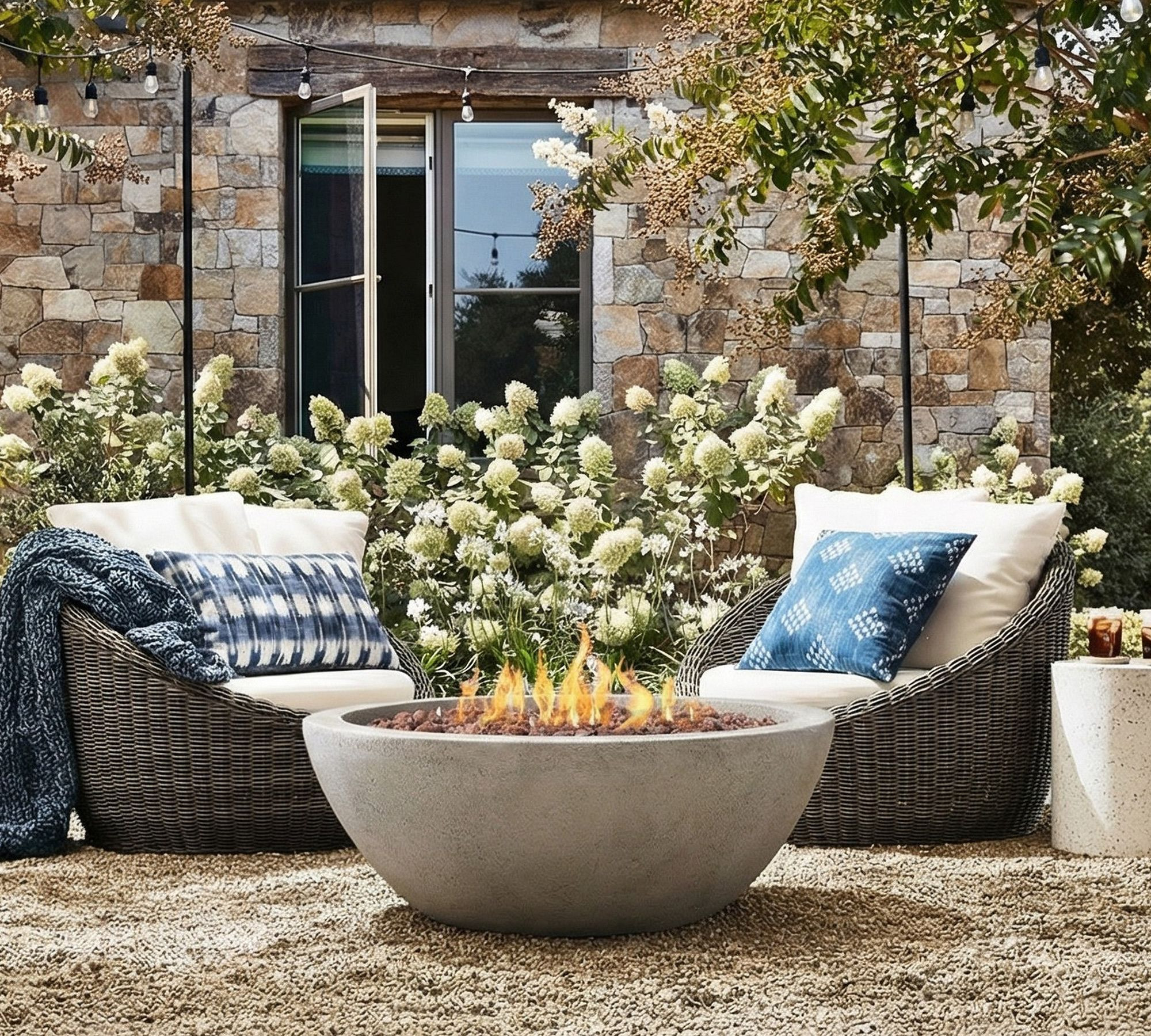 Blackwell Concrete Oval Propane Fire Pit (48" - 58") | Pottery Barn (US)