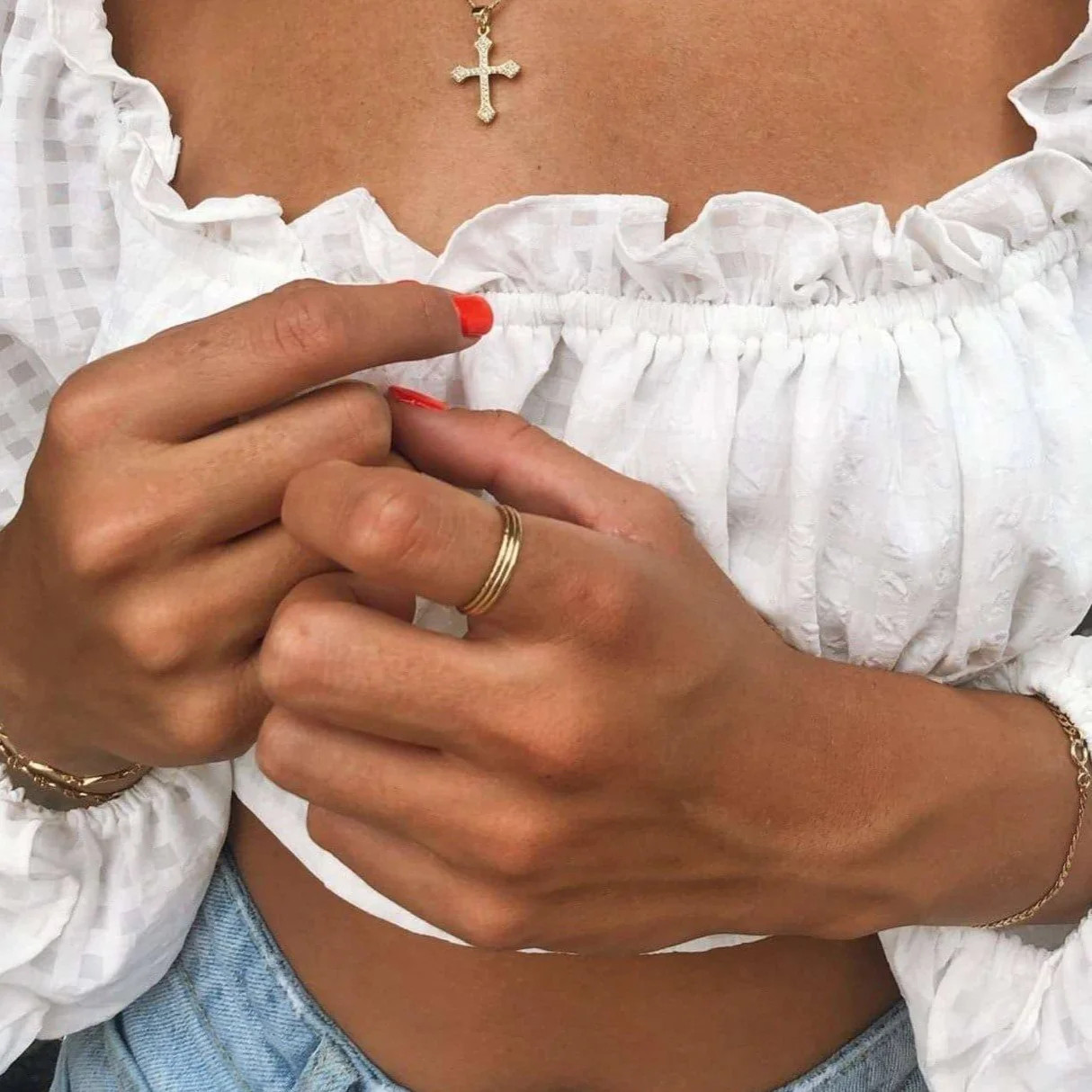 Hammered Gold Band Ring | Dainty Gold Jewelry | Truly Blessed Jewels | Truly Blessed Jewels