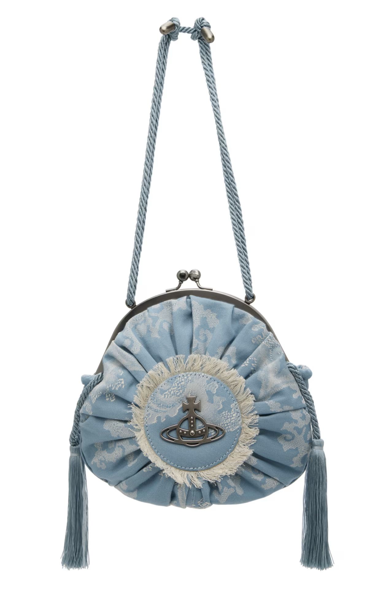 Blue Rosie Circle Frame Crossbody Bag | SSENSE