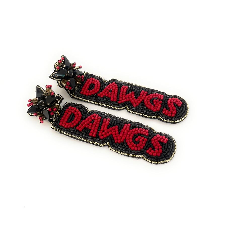 Game Day Earrings, Football Earrings, Beaded Earrings, Handmade Earrings, (Aggies) | Amazon (US)