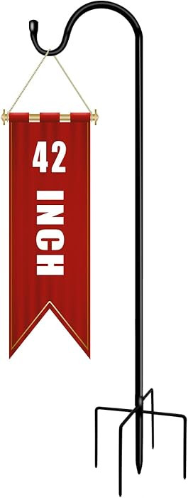 Shepherds Hooks for Outdoor 42 Inch Garden Bird Feeder Pole with 5 Prongs Base Adjustable for Han... | Amazon (US)