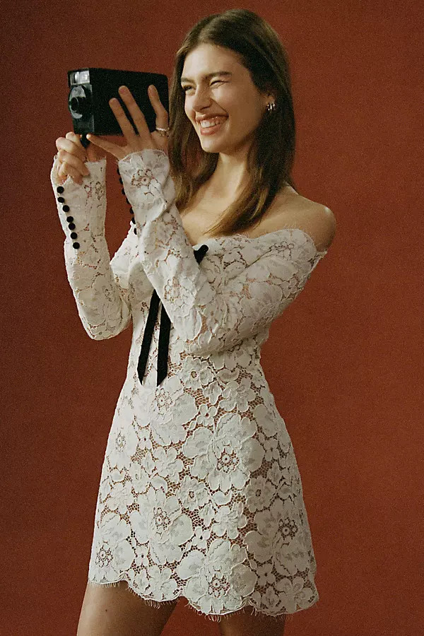 Retrofete Perdita Lace Mini Dress | Anthropologie (US)