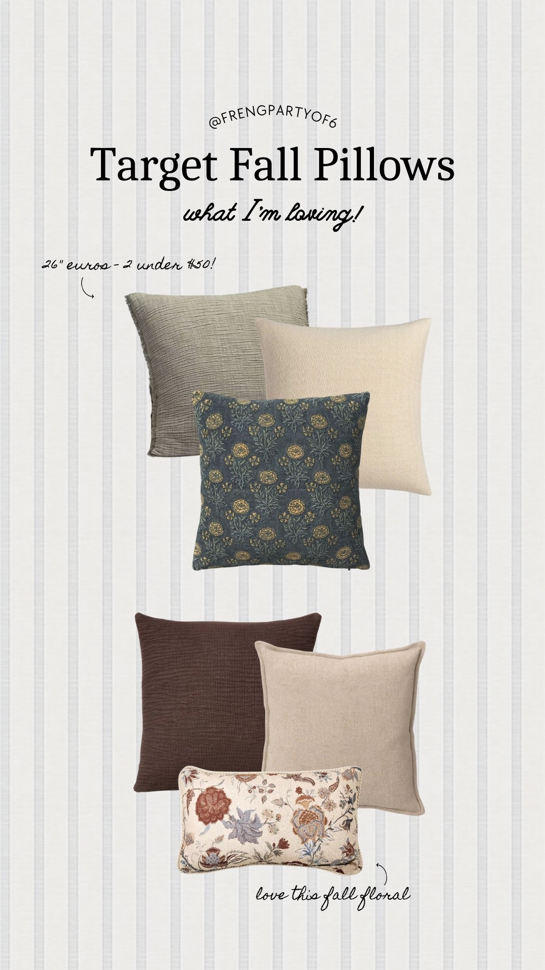 Target fall pillow combos. Love these for a sofa or bed!

#LTKHome #LTKSeasonal