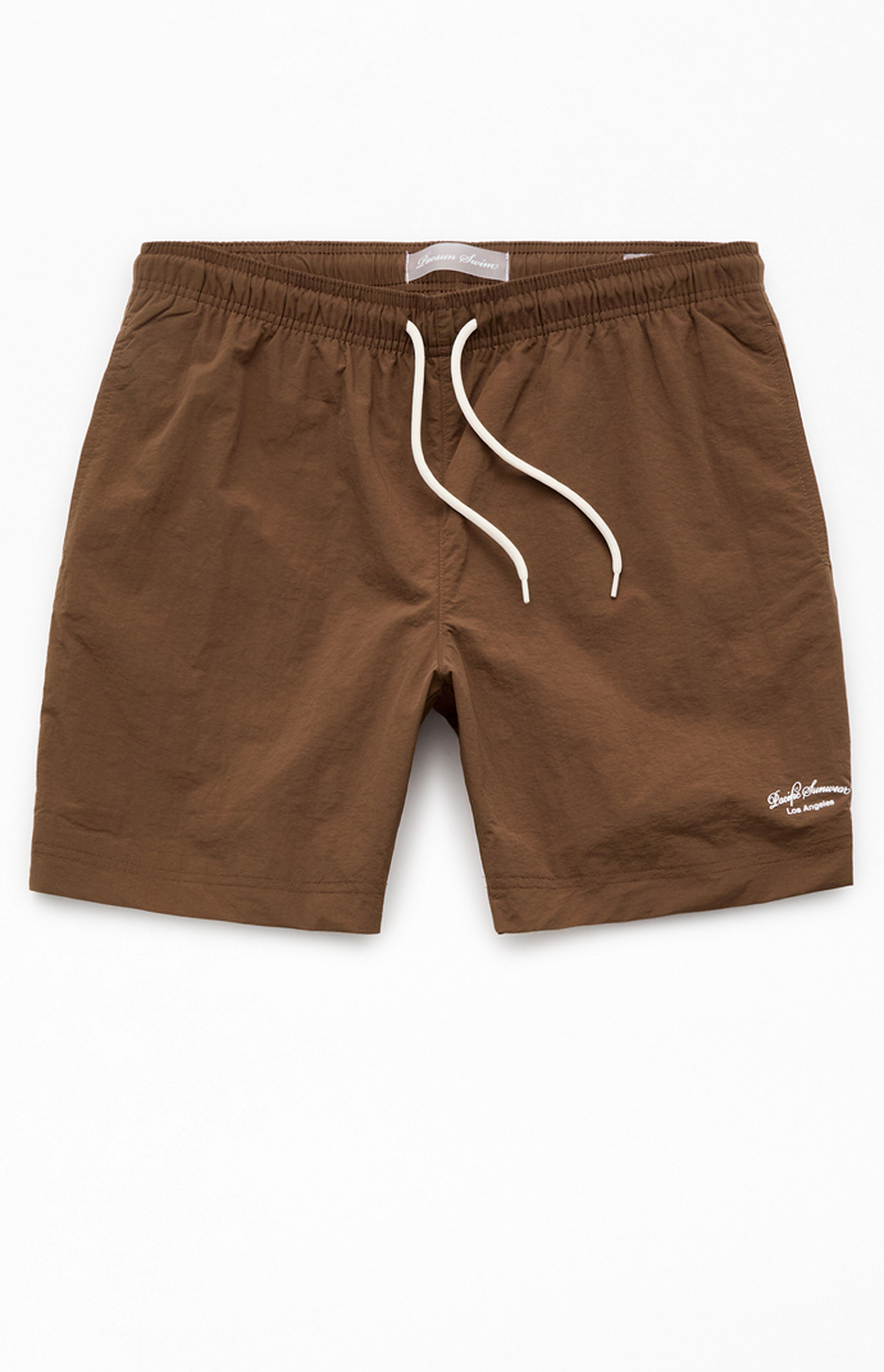 Pacsun Brown Collegiate 6.5" Swim Trunks | PacSun