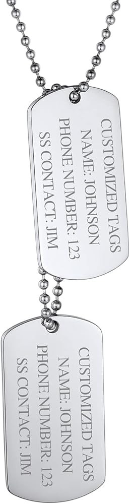 FindChic Dog Tags Personalized Necklace for Men with Silencer Custom Text Engraved/Print Photo Mi... | Amazon (US)