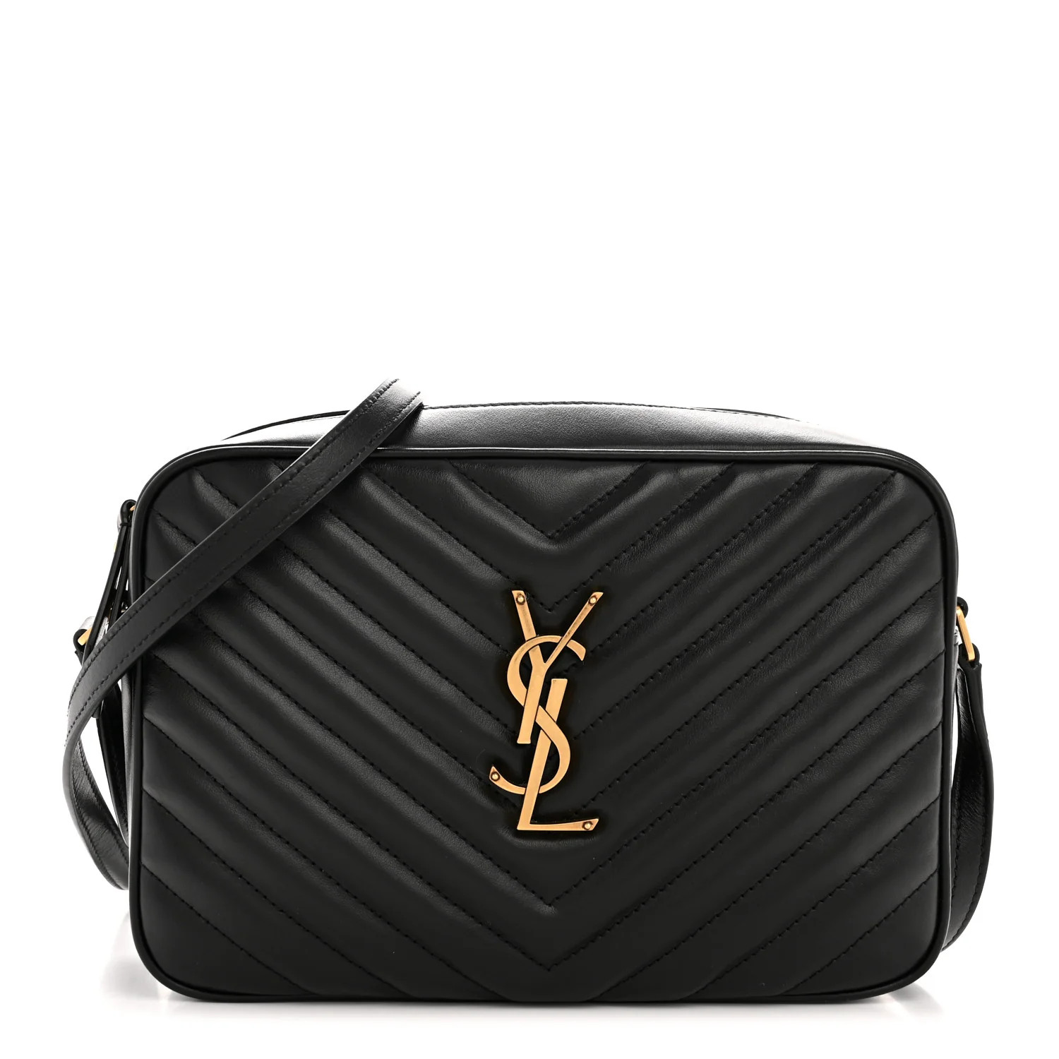 Calfskin Matelasse Monogram Lou Camera Bag Black | FASHIONPHILE (US)