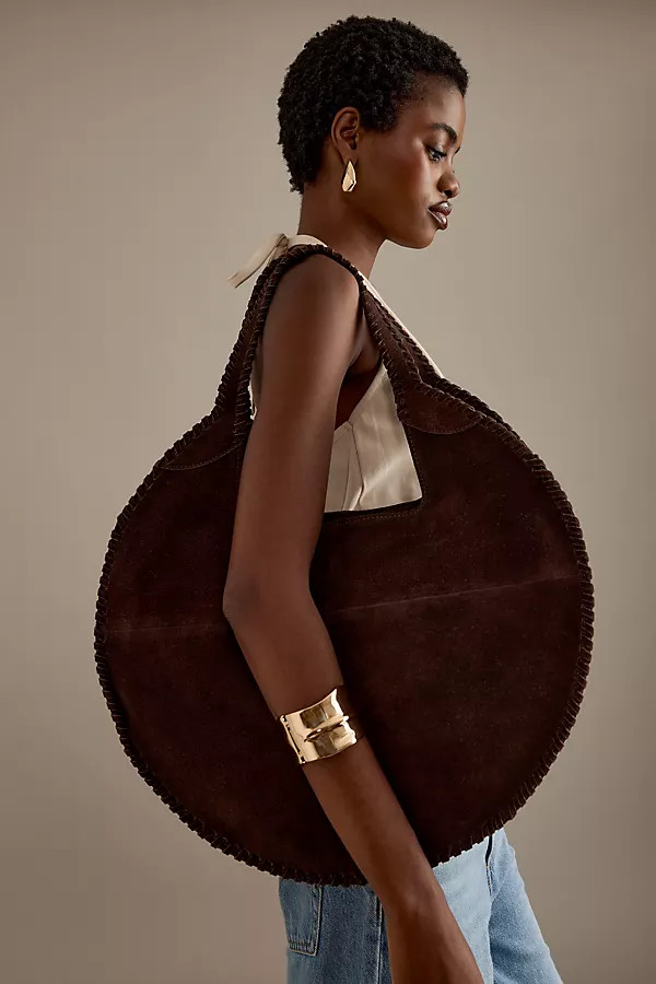 Nora Round Circle Suede Tote Bag | Anthropologie (UK)