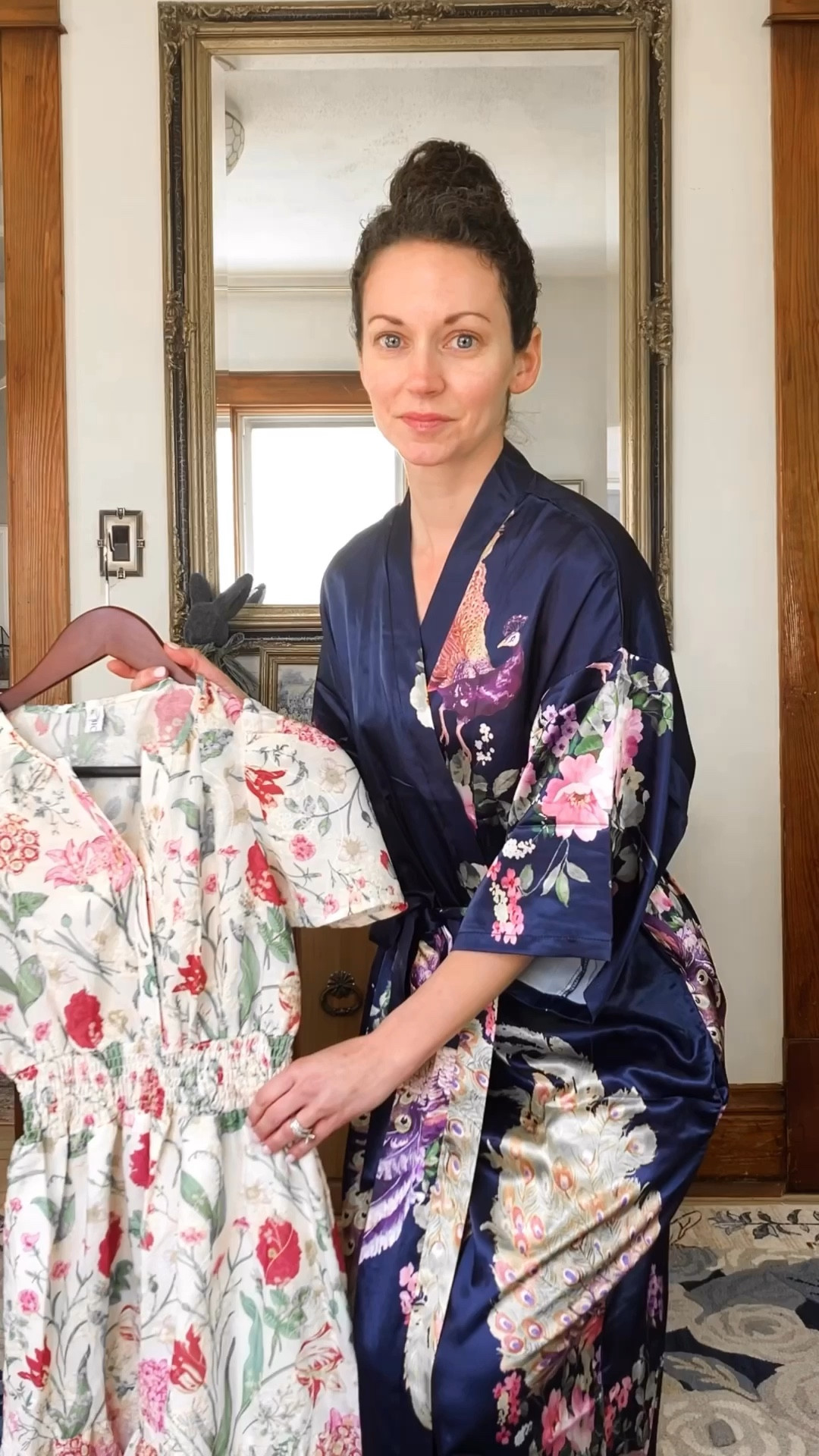 I love a floral dress for spring and summer!
Floral maxi dress from @Chicwish 
Floral earrings are old, linking similar. 
Hand painted leather handbag from Anuschka. 
Nude block heel sandals from
 Steve Madden. 
Satin floral robe from Amazon  
Petite outfit. Spring dress. Modest dress. Church dress. 

#LTKSeasonal #LTKOver40 #LTKdayinmylife