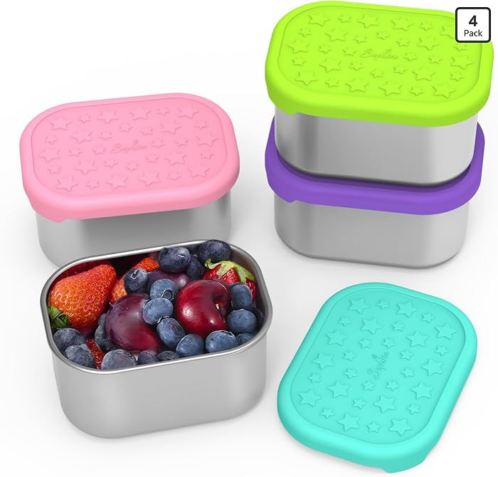 SOPHICO 8oz Kids Snack Containers with Silicone Lid, 1 Cup for School Lunch | Amazon (US)