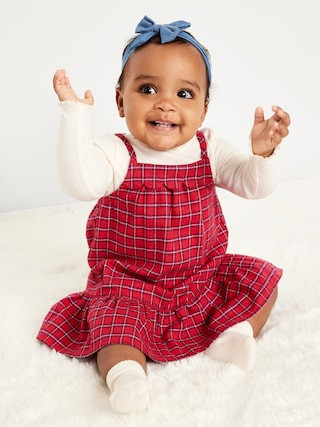 Mock-Neck Top and Plaid Dress Set for Baby | Old Navy (US)
