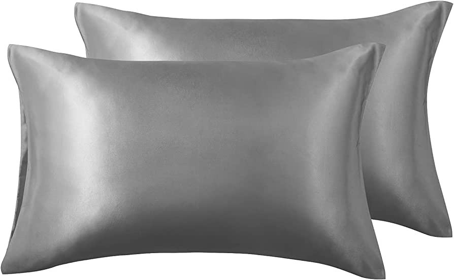 Love's cabin Silk Satin Pillowcase for Hair and Skin (Dark Gray, 20x30 inches) Slip Pillow Cases ... | Amazon (US)