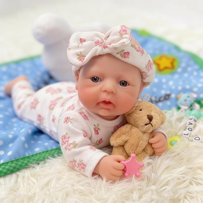Mire & Mire Reborn Baby Dolls 7 Inch Girl Mini Silicone Baby Realistic Baby Dolls Silicone Full B... | Amazon (US)