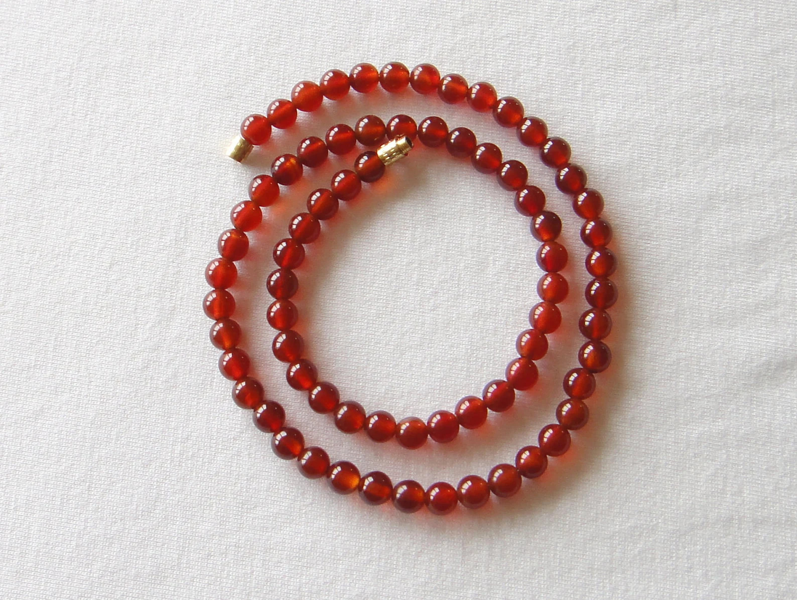 Red Carnelian Necklace. Genuine Natural Stone Beads 6mm. 16" Length. Grade 'A' Stone Beads. - Ets... | Etsy (US)