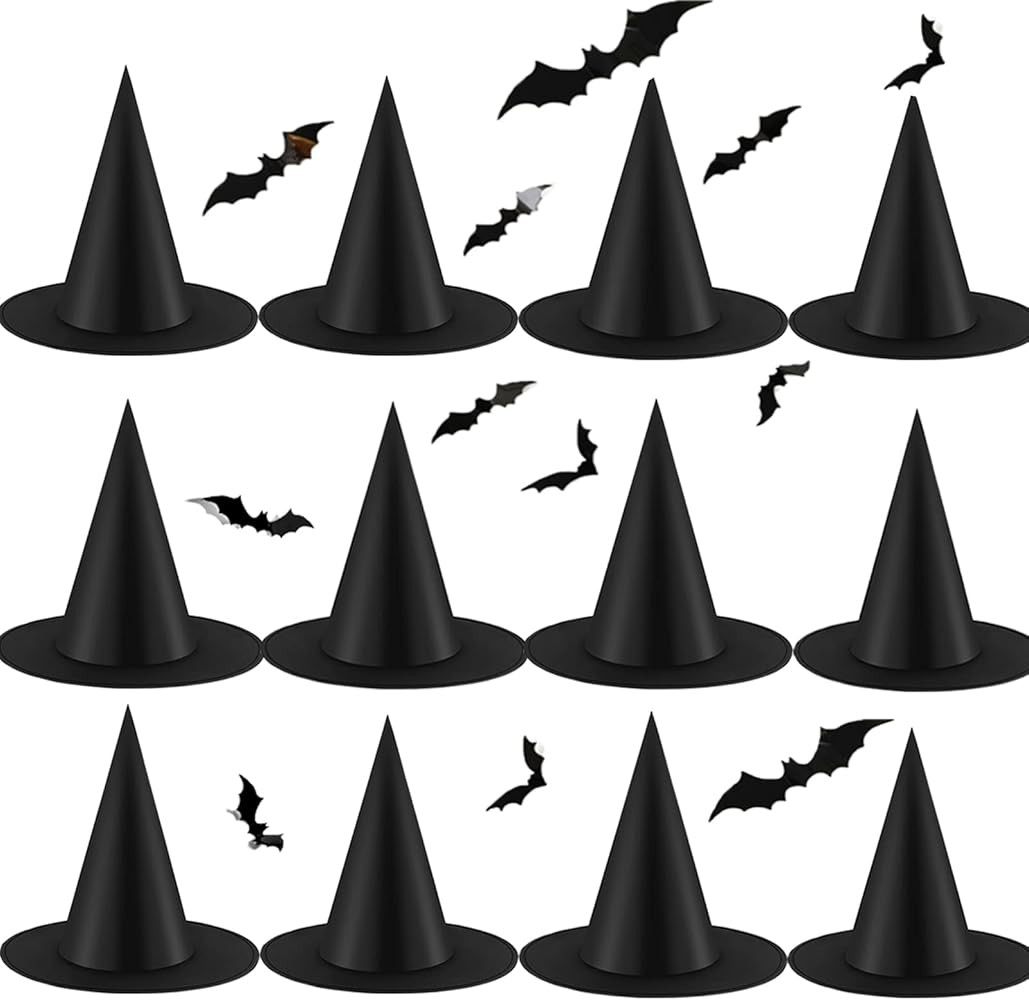 Tmflexe 12pcs Halloween Witch Hats Costume Accessories Party Decorations for Halloween Party Cosp... | Amazon (US)