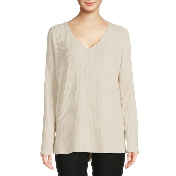 Time and Tru Women's Ribbed Tunic Top - Walmart.com | Walmart (US)