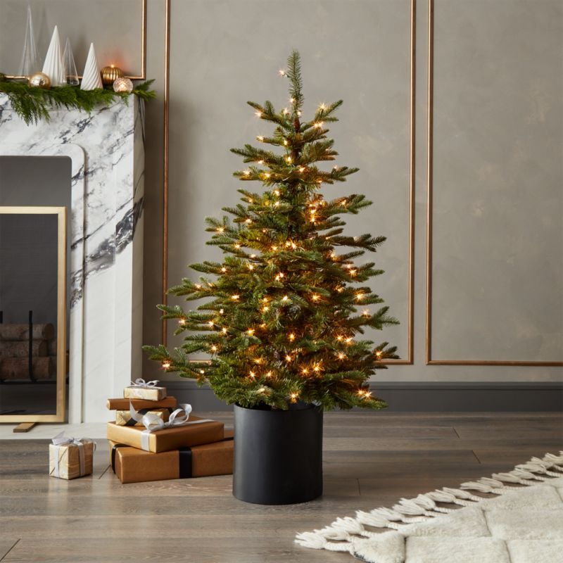 4-ft Pine Artificial Christmas Tree with LED Lights + Reviews | CB2 | CB2