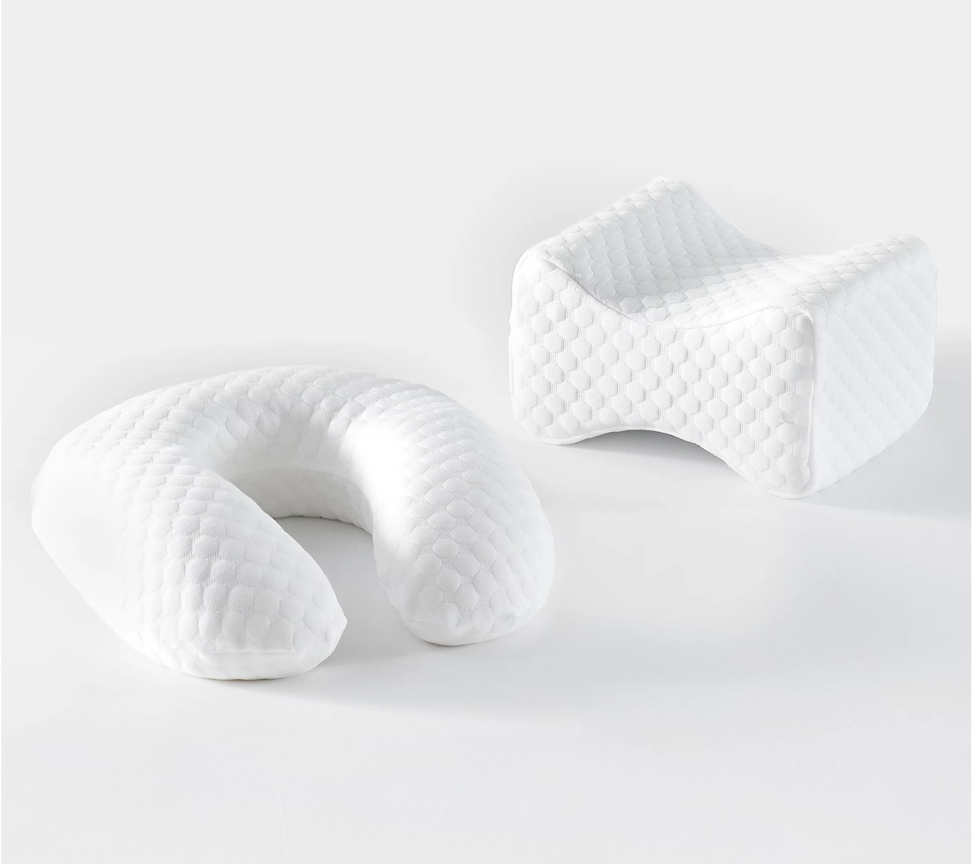 Bodipedic Memory Foam Knee Pillow and U-Neck Tr avel Pillow | QVC