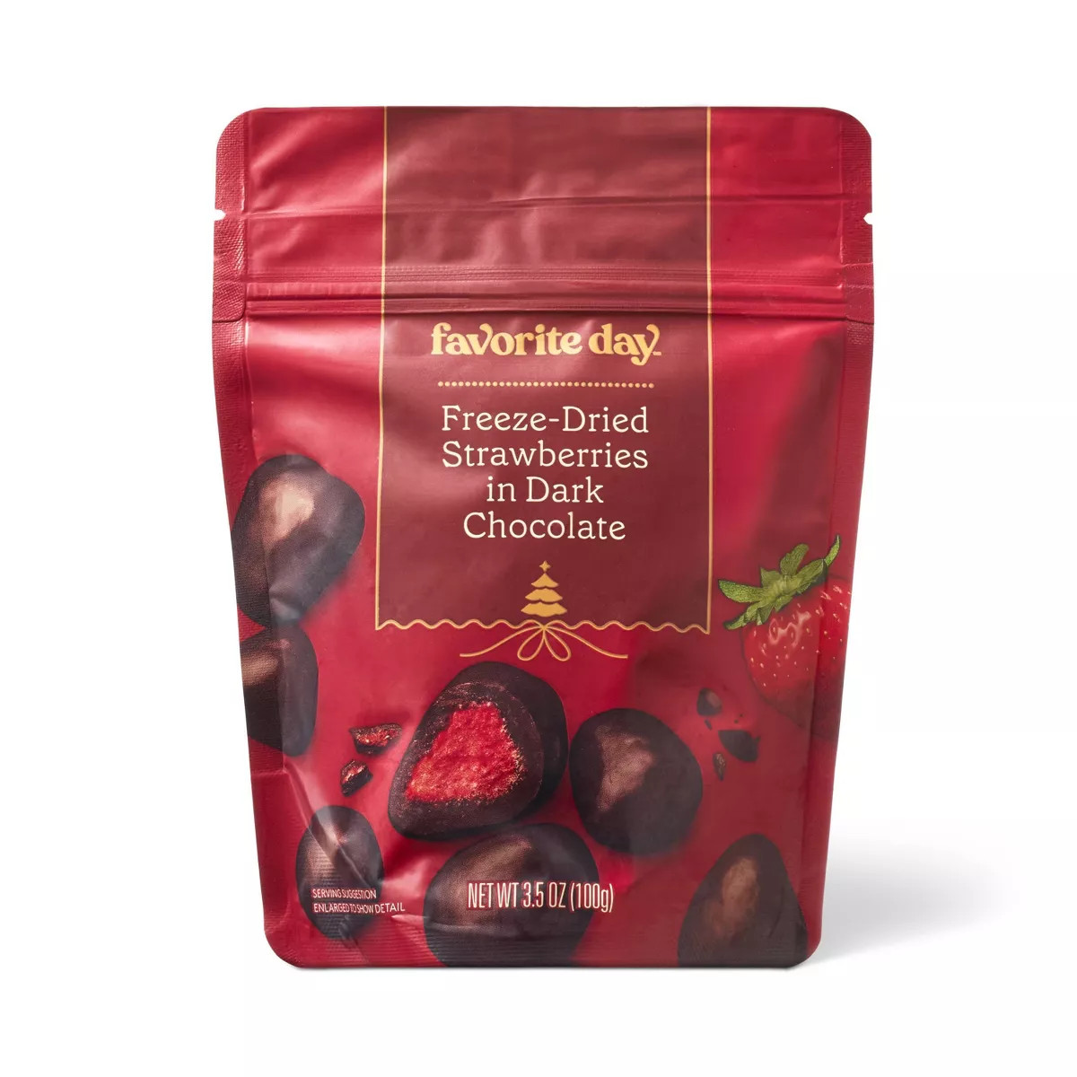 Christmas Dark Chocolate Coated Freeze Dried Strawberries - 3.5oz - Favorite Day™ | Target