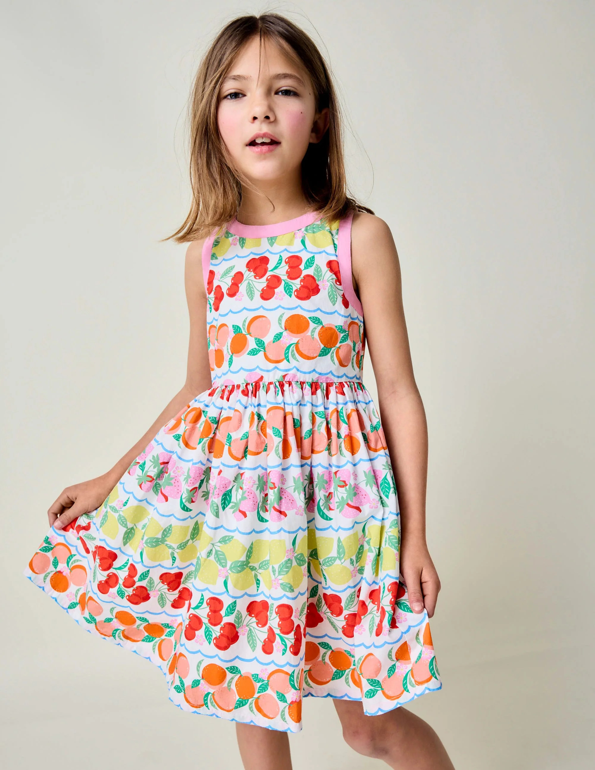 Back Detail Dress-Rainbow Fruit Stripe | Boden (US)