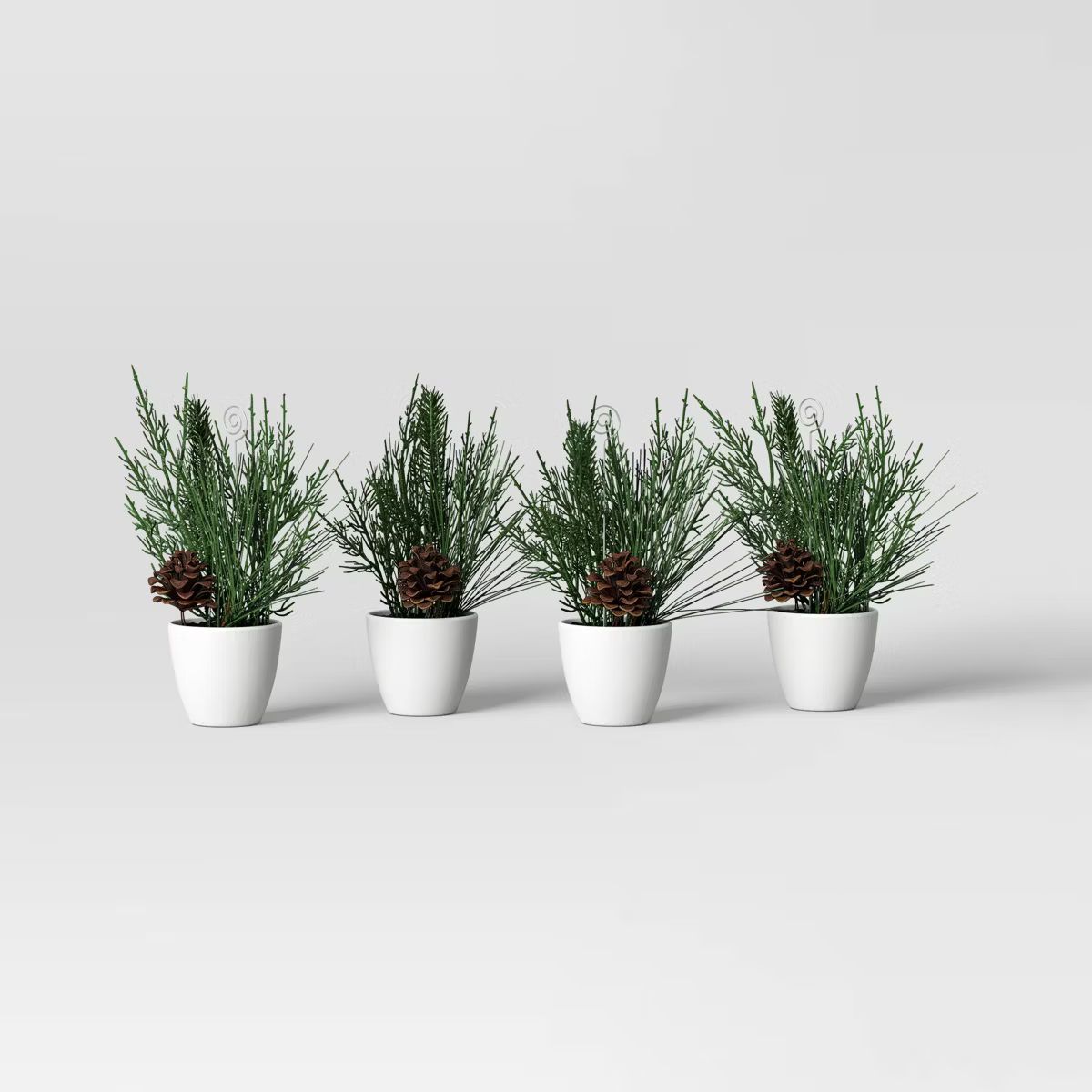 4pc 9" Potted Mixed Greenery Place Card Holder Christmas Artificial Plant - Wondershop™ | Target