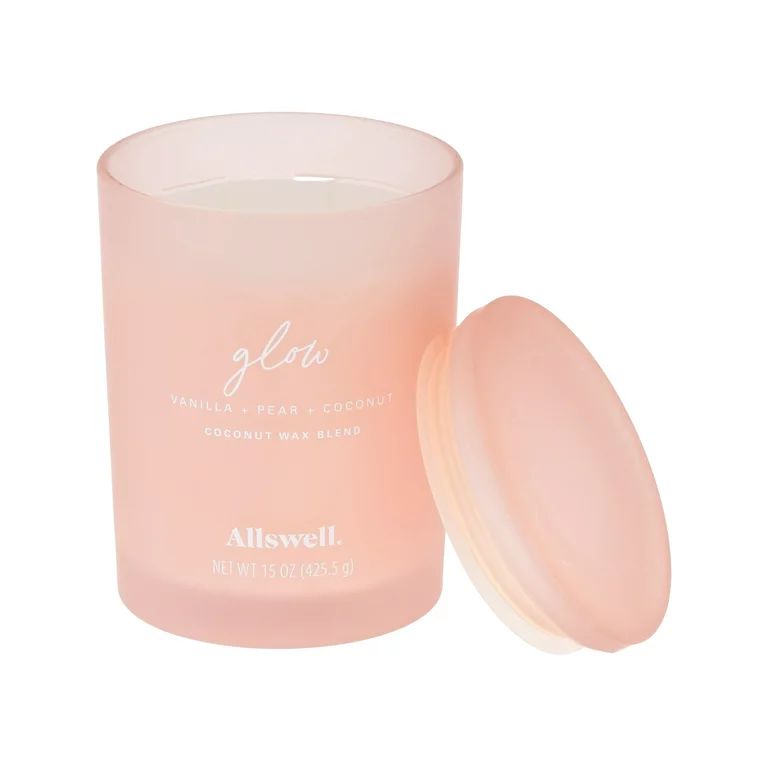 Allswell | Glow - Pink (Vanilla + Pear + Coconut) 15oz Scented 2-Wick Spa Candle | Walmart (US)