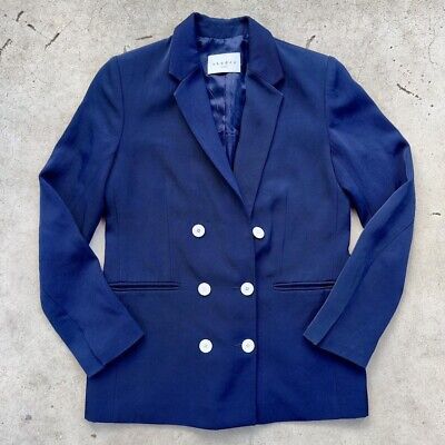 $600 RRP NWOT Sandro Paris Blue Women’s Double Breasted Designer Blazer  | eBay | eBay US