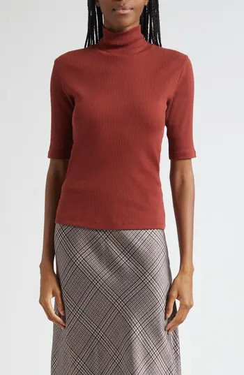 Vince Rib Knit Turtleneck Top in Siena at Nordstrom Rack, Size Medium | Nordstrom Rack