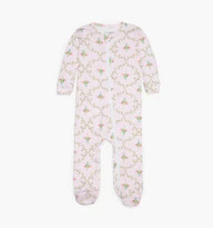 The Footie Pajama - Light Pink Trellis | Hill House Home US