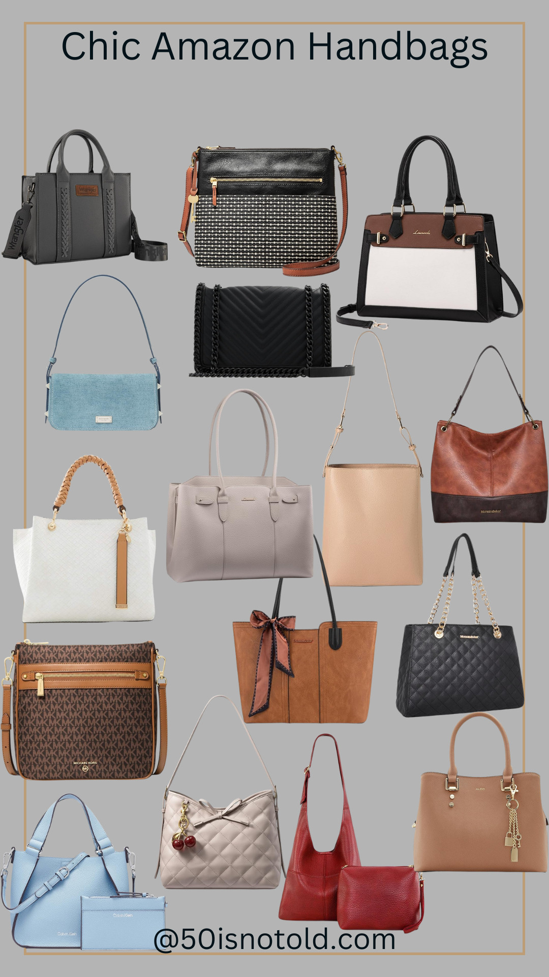 Gurls, these handbags are Amazon-only and full of good ones.  Most are affordable everyday finds for those who want a little extra polish. Think classic shapes, neutral colors, and bags that hold your stuff without looking bulky. 

 #LTKOver40 #LTKFindsUnder50 #LTKFindsUnder100