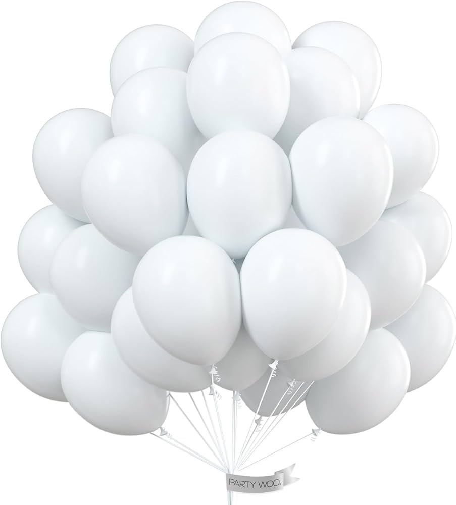 PartyWoo White Balloons, 50 pcs 12 Inch Matte White Balloons, White Balloons for Balloon Garland ... | Amazon (US)