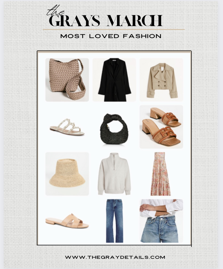 March best sellers 

Abercrombie outfir
Naghedi bag 
Spring sandals
Varley half zip
Jeans
Jean shorts
Spring outfit
Beach bag

#LTKFind #LTKtravel #LTKstyletip