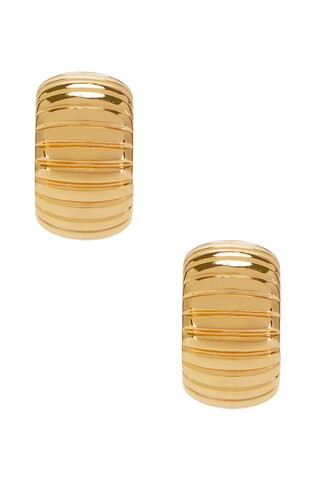 Remy Ridged Hoops in Gold | Revolve Clothing (Global)