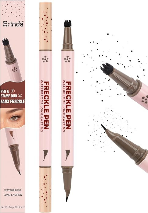 Erinde 2-In-1 Dual-Ended Freckle Pen & Freckle Stamp, Waterproof Freckles Makeup Kit with Precise... | Amazon (US)