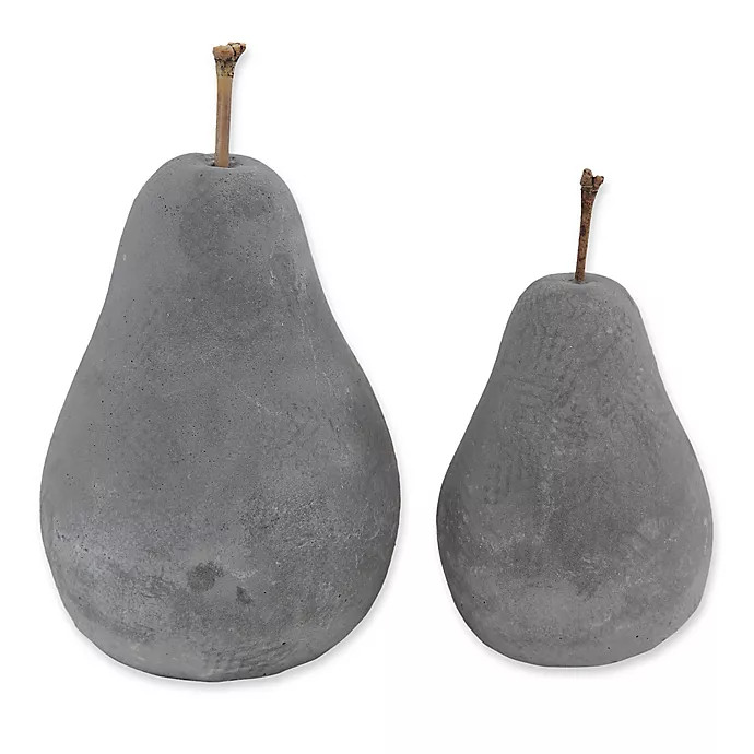Creative Coop Cement Pear Statue | Bed Bath & Beyond